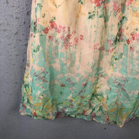 Sundance Dress Womens 4 Multicolor Silk Floral Cap Sleeve Lined Pastel Midi - Picture 14 of 16